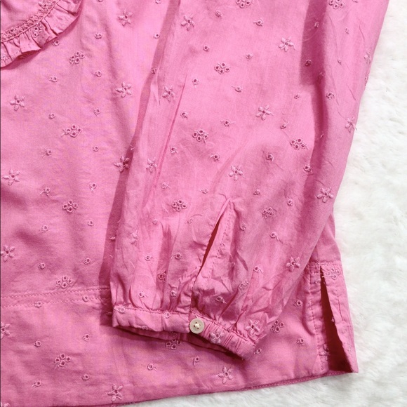 J. Crew Ruffle Front Eyelet Blouse - Picture 6 of 11